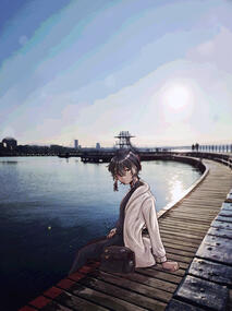 Drawing I did for AMAA's Drawn to Life challenge of my sona in Geelong.
